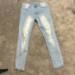 30/32, Light Blue Relaxed Skinny Jeans